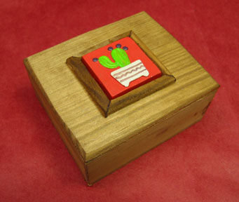 Decorative Wooden Boxes - Hand Painted Ceramic Lid